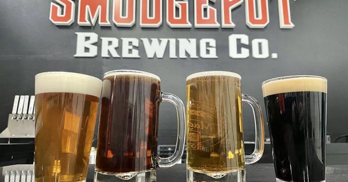 Four pints of beer from the new brewery, Smudgepot Brewing Company 
